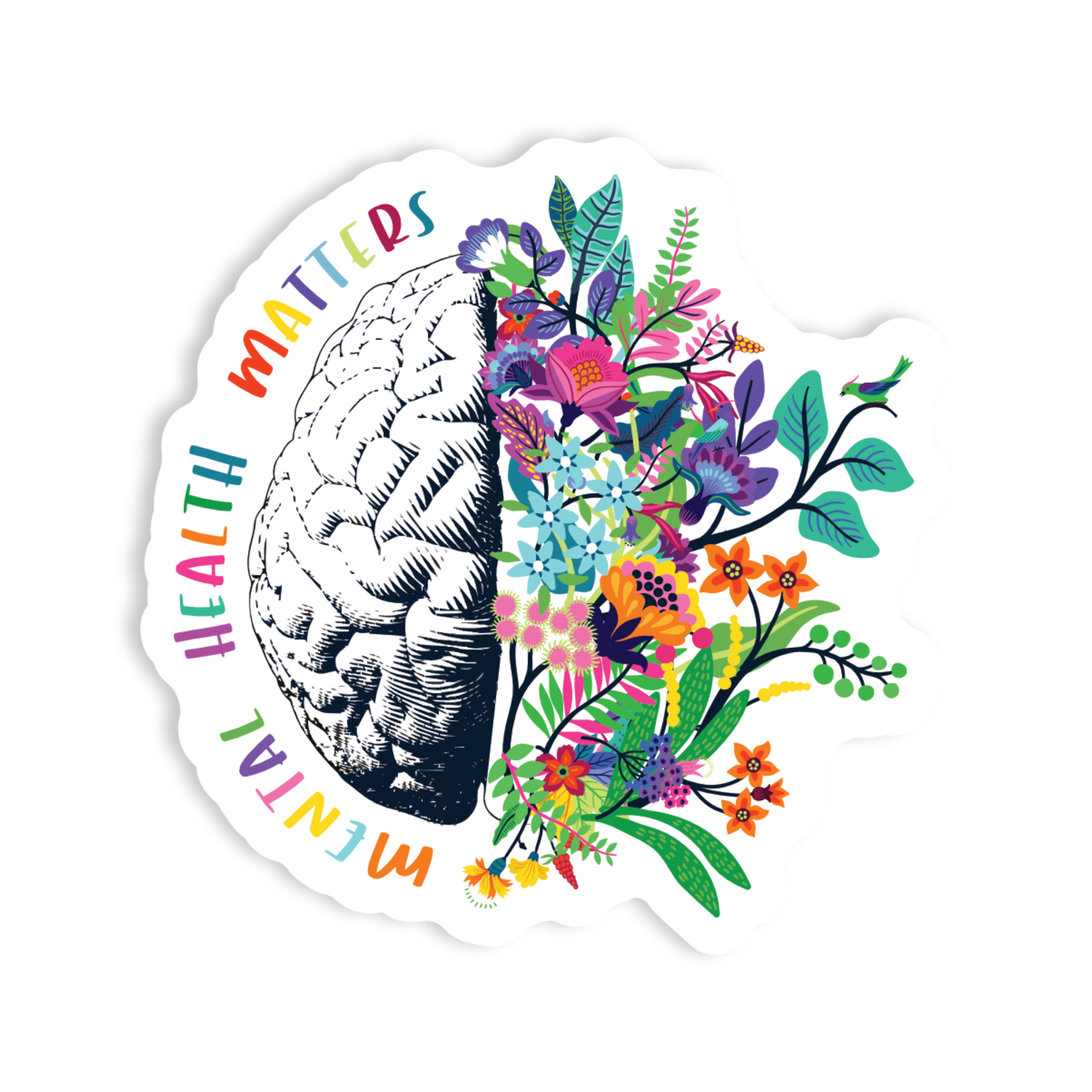 Mental Health Matters Flower Cute High Quality Vinyl Sticker