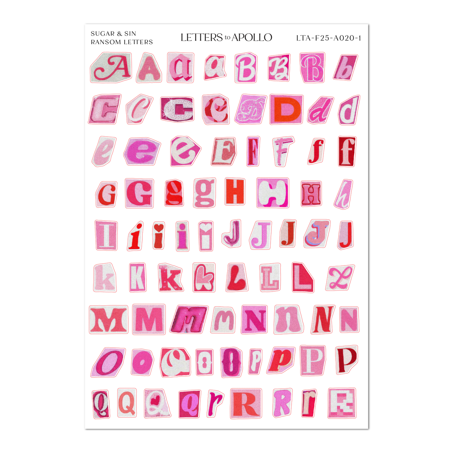 SUGAR & SIN RANSOM LETTERS