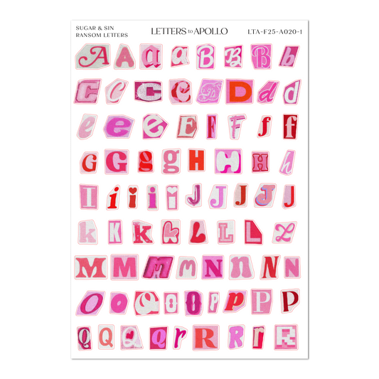 SUGAR & SIN RANSOM LETTERS