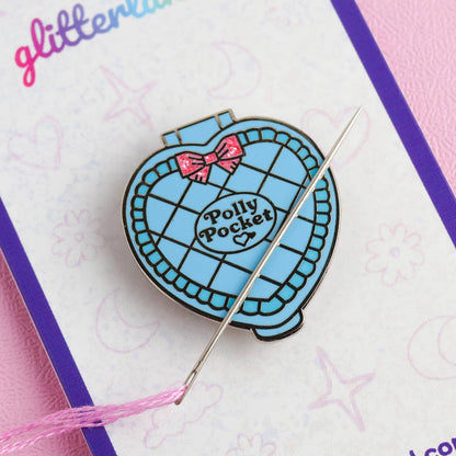 Polly Pocket Compacts Needle Minder Magnet: Purple logo