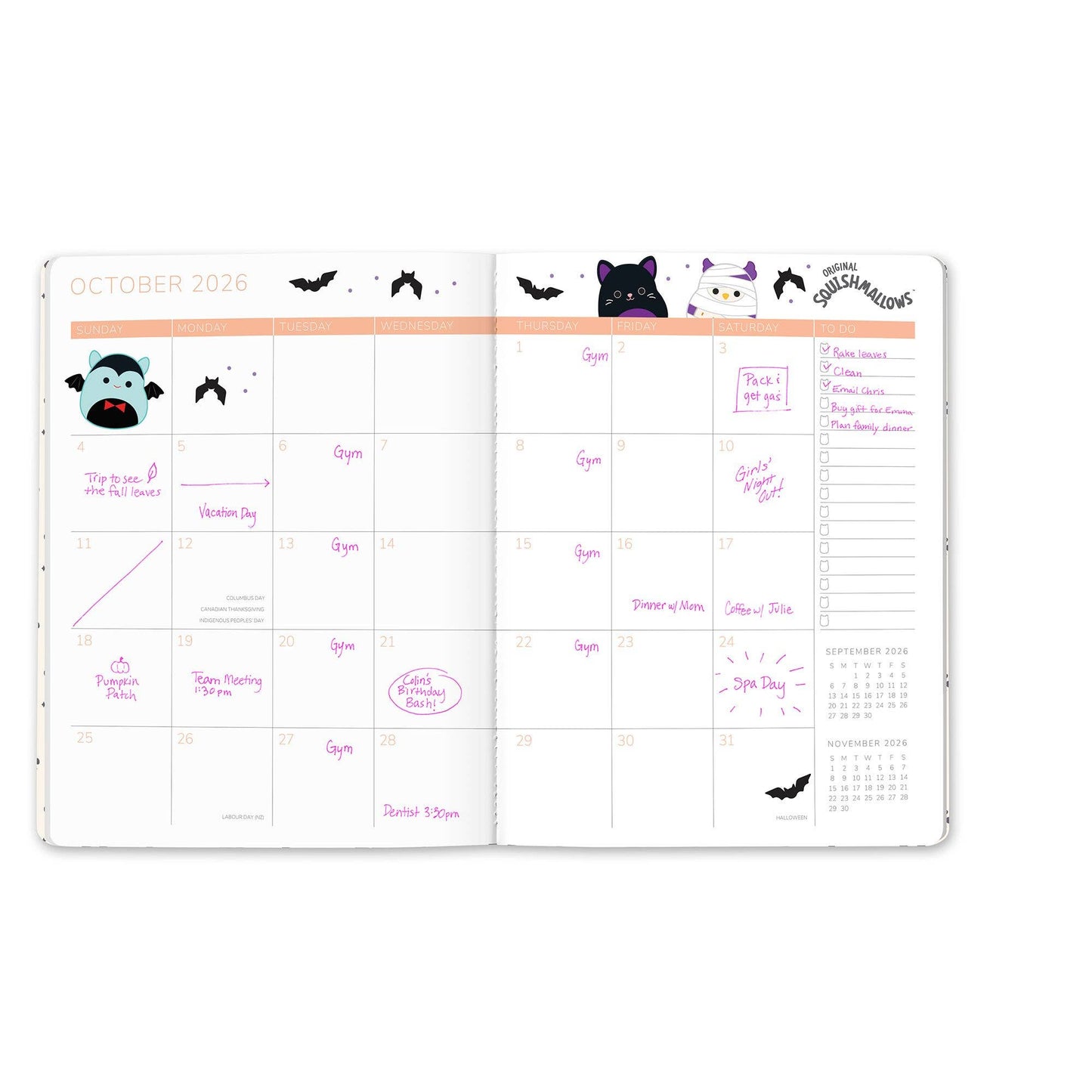 2026 Squishmallows Squish Squad Just Right Monthly Planner