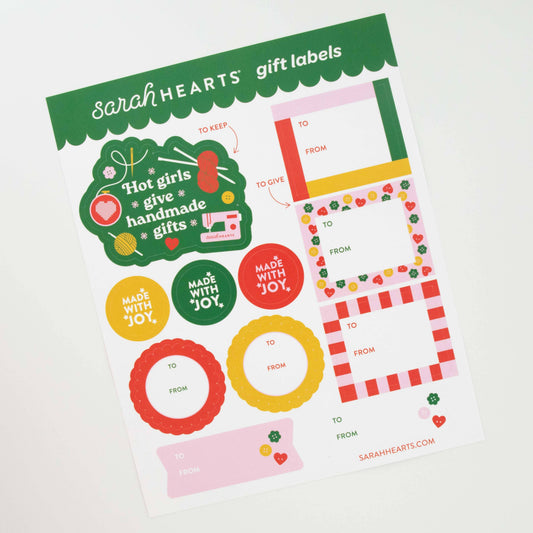 Holiday Gift Labels Paper Sticker Sheet