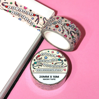 "BFF4L" Cute Bead Friendship Bracelets Washi Tape (20mm/10m)