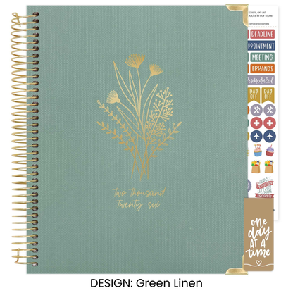 2026 Vision Planner - 7.5"x9" size: Beige Bouquet