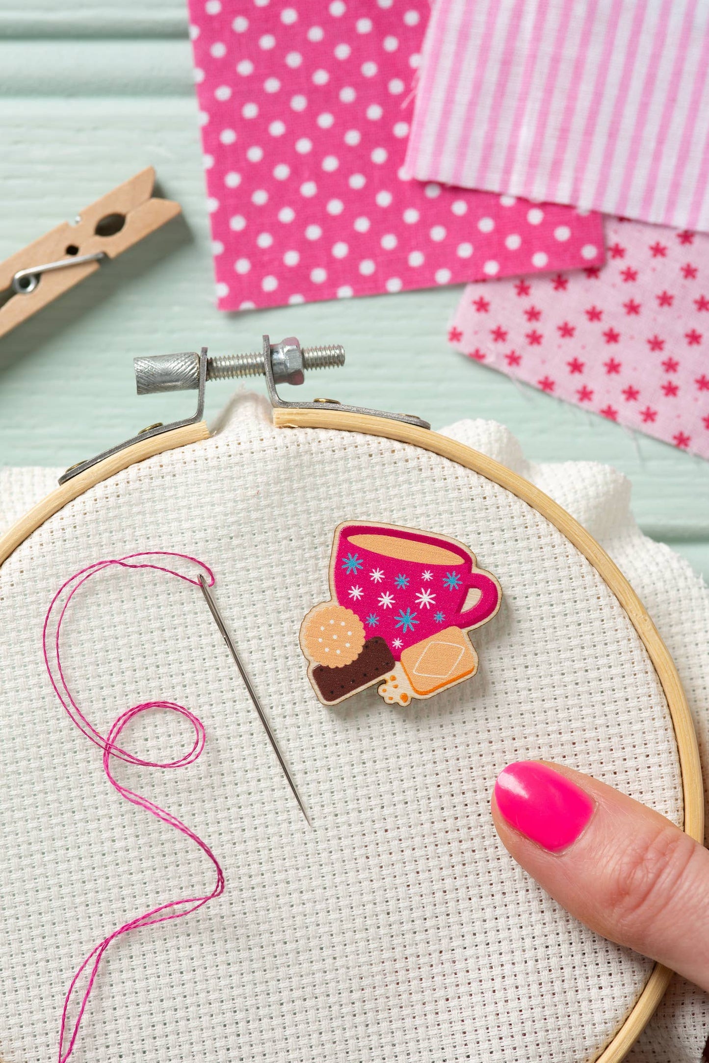 Tea & Biscuits Magnetic Needle Minder | Gift for Crafters