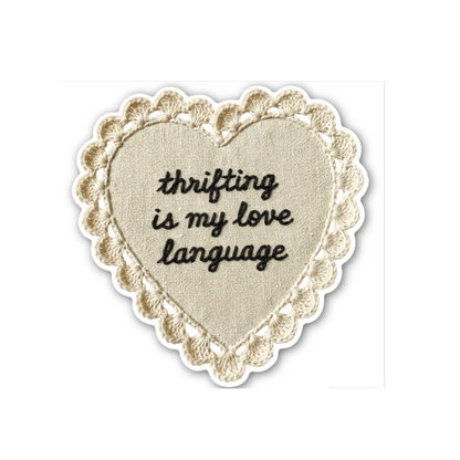 Thrifting Is My Love Language Sticker – Vintage Crochet