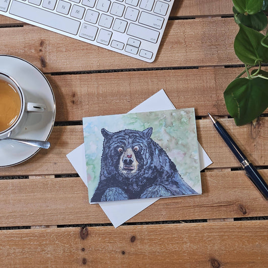 Bugging You Bear and Ladybug Blank Greeting Card
