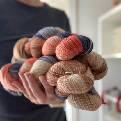 By the Bay Colorway - Artisan Dyed Yarn - Multiple Bases: CMS Nylon Sock (80/20)