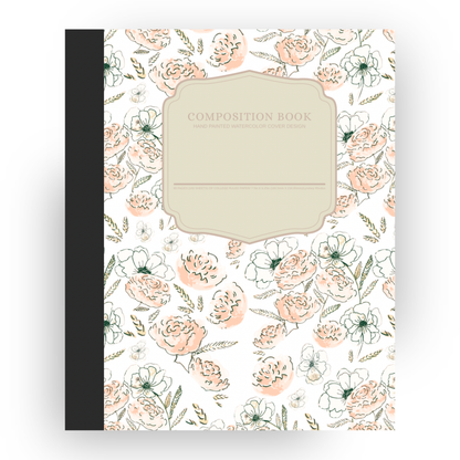 French Flowers Composition Notebook