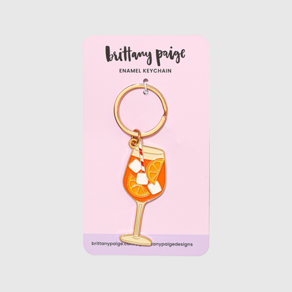 Aperol Spritz Enamel Keychain Bag Charm