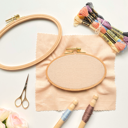 Oval Beechwood Embroidery Hoops,  Cross Stitch Hoop Frames: 4" x 6"