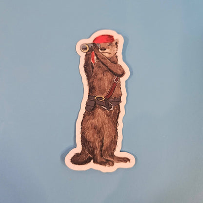 Pirate Otter Sticker | 3x3 “ Waterproof Vinyl Decal