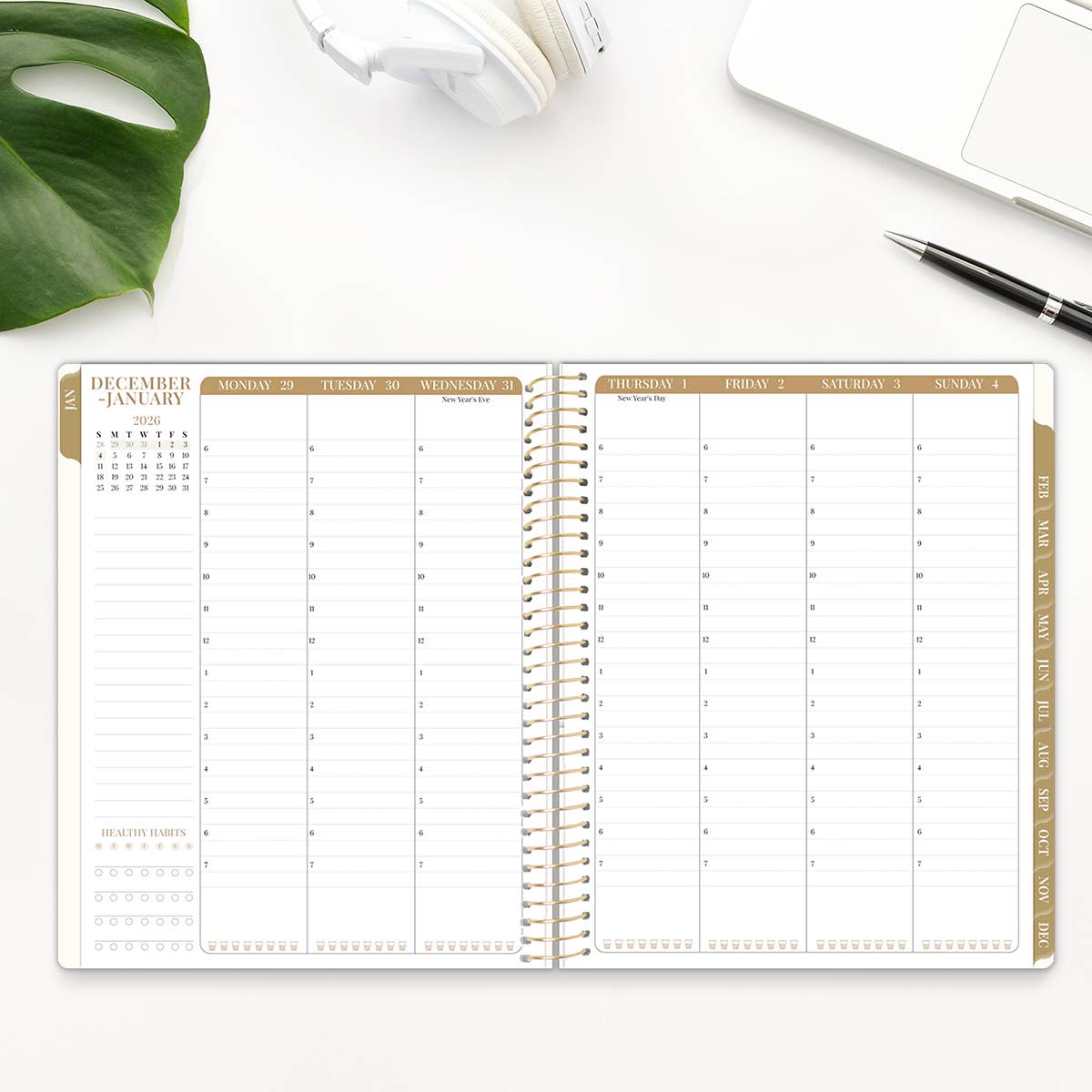 2026 Timed Vertical Weekly Planner - 8.5" x 11"