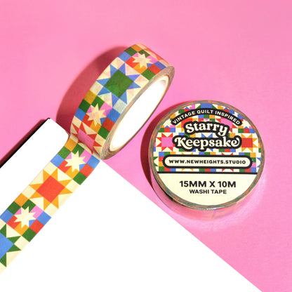 "Starry Keepsake" Retro Star Quilt Inspired Washi Tape