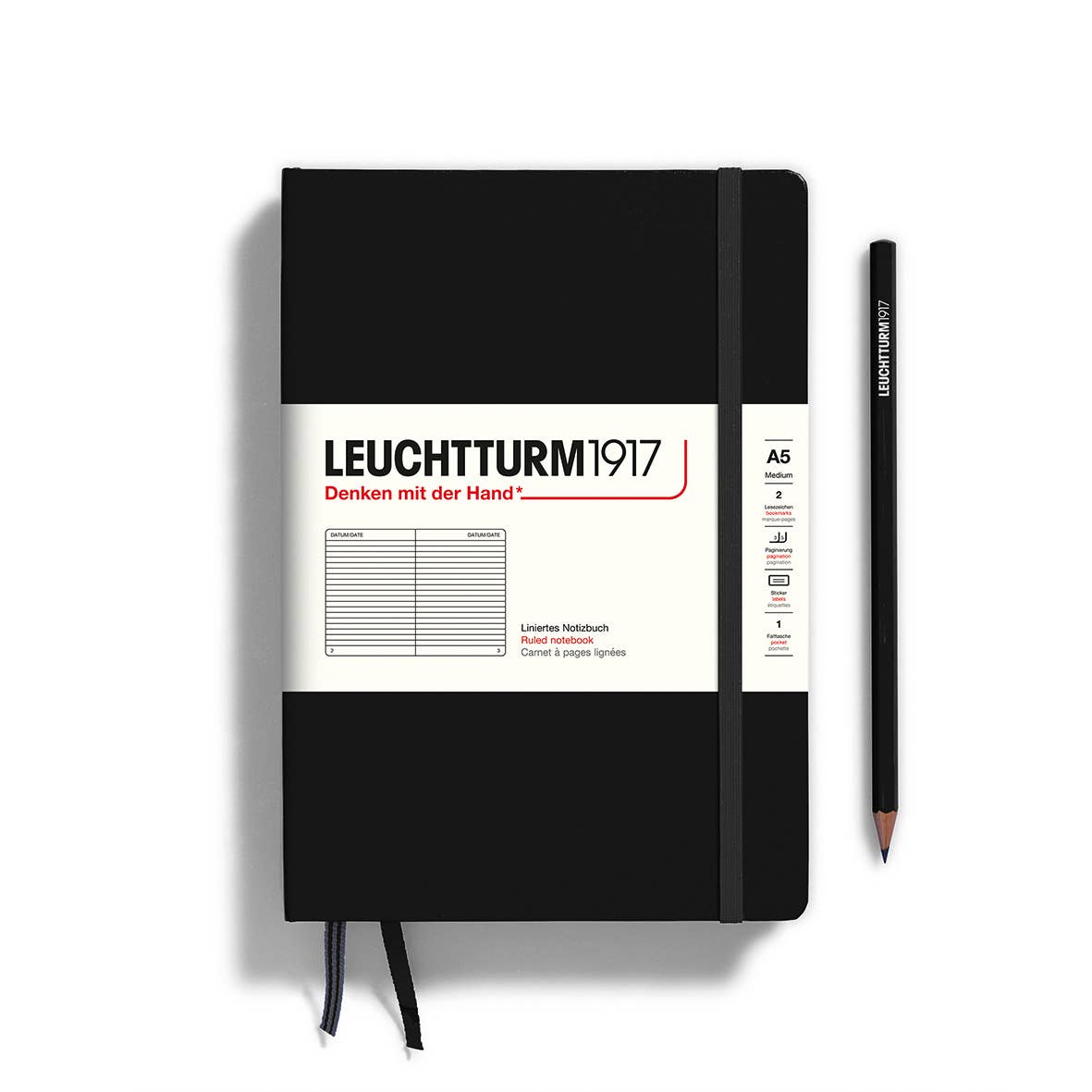 Notebooks - Medium (A5): Anthracite / Hardcover / Dotted