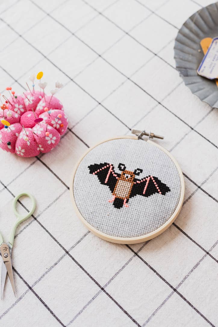 Bat Cross Stitch Kit for Beginners